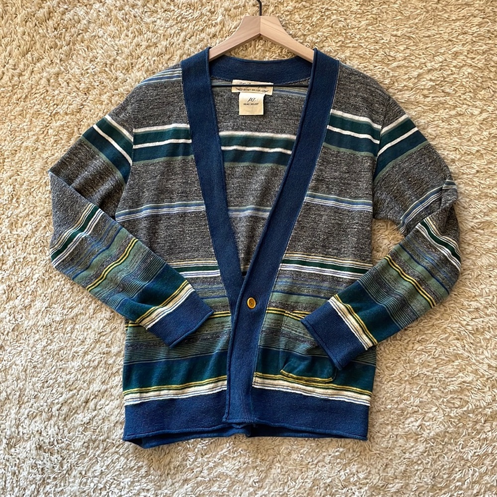 Remi Relief The Golden State v-neck multicolor cardigan. OS. Like new.